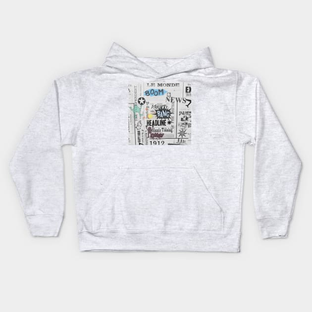 RETRO VINTAGE NEWSPAPER COMICS Kids Hoodie by DAZu